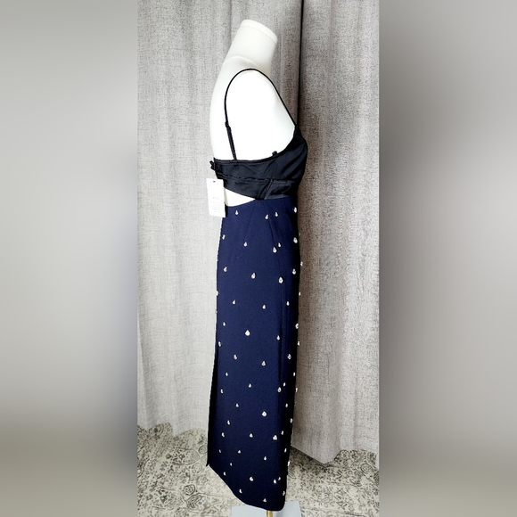 A.L.C. Alana Black and Navy Midi Dress - Picture 9 of 14